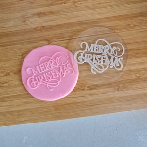 Merry Christmas Cookie Stamp | Christmas Fondant Debosser | Christmas | Xmas Cookie Stamp | Fondant Stamp | Debosser | Embosser l Santa