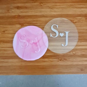 Initials Heart | Personalised fondant debosser | Bridal Shower Cookie Embosser | Personalised Cookie Stamp | Baby Shower |  Birthday