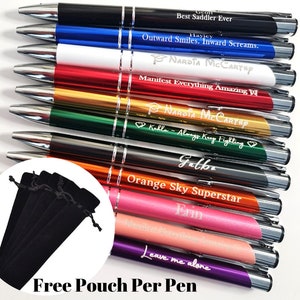 Etched Metal Slimline Stifte | Gastgeschenke | Personalisierte Stifte | Bonbonniere Geschenke | Hochzeit Stifte | Geburtstagsgeschenke | Gratis Beutel pro Stift