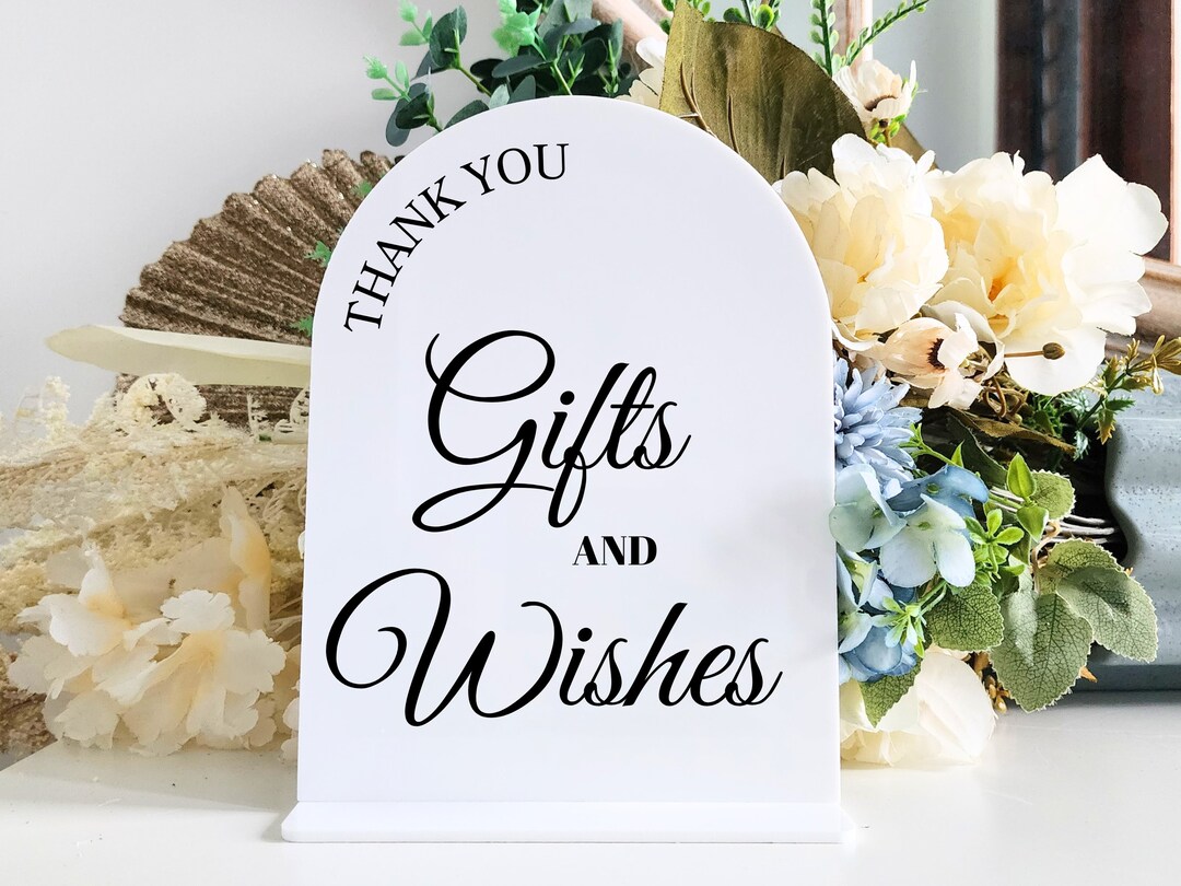 Acrylic Gifts and Wishes Sign: Wedding Guestbook Signage - Etsy