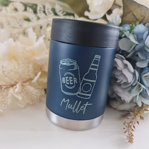 Personalised Stubby Can Holder | Stainless Steel | Christmas gift | Beer Bottle Cooler | Wedding gift | Birthday gift | Custom Etched Cooler