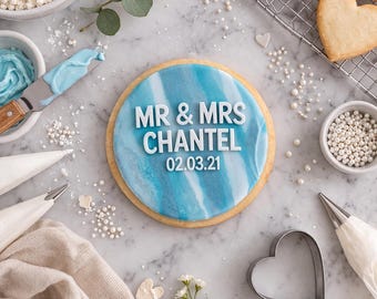 Sello para galletas "Sr. y Sra." / Grabador de fondant personalizado / Sello para galletas personalizado / Boda | Personalizado | Grabador / Parejas / Comprometidos