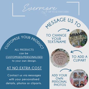 Puede incluir: Imagen promocional de regalos personalizados. La imagen presenta el texto "Personaliza tu producto" y "Sin coste adicional". Tambi&eacute;n muestra ejemplos de art&iacute;culos personalizados, como una caja de recuerdos de madera y un marco de fotos.