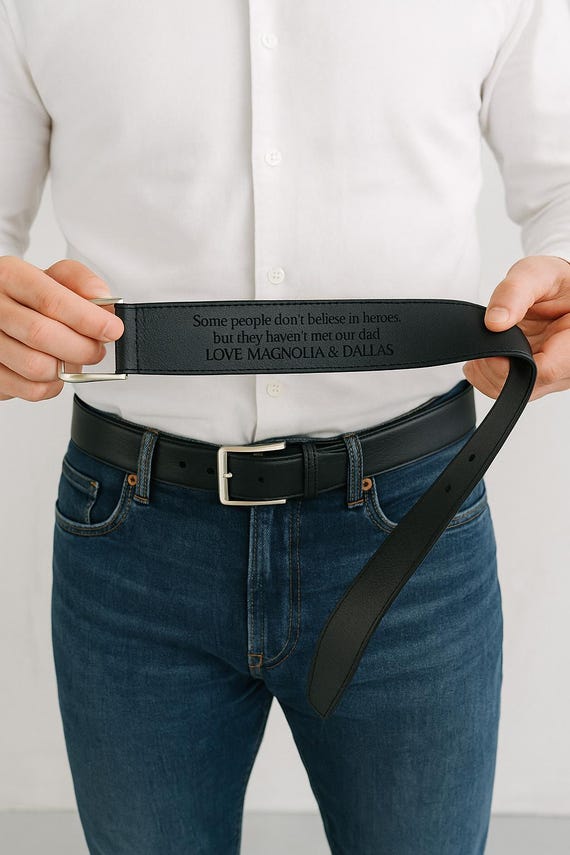 Personalised Men's (PU) Leather Belt Engraved Belt | Fathers Day