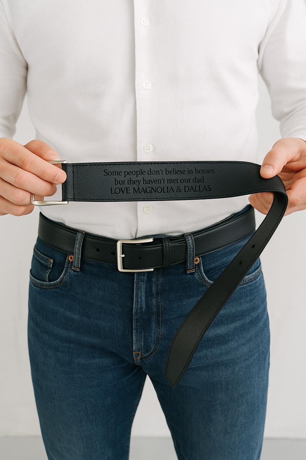 Personalised Men's (PU) Leather Belt Engraved Belt | Fathers Day