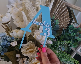 Personalised Acrylic Letter Name Birthday Cake Topper: Double Layer, Custom Name