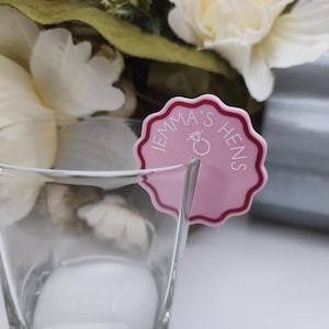 Drink Tags Acrylic Stemless | Cocktail Glass | Hens | Drink Accessories | Wedding Decor | Birthday | Custom Wedding tags | Personalised Tags