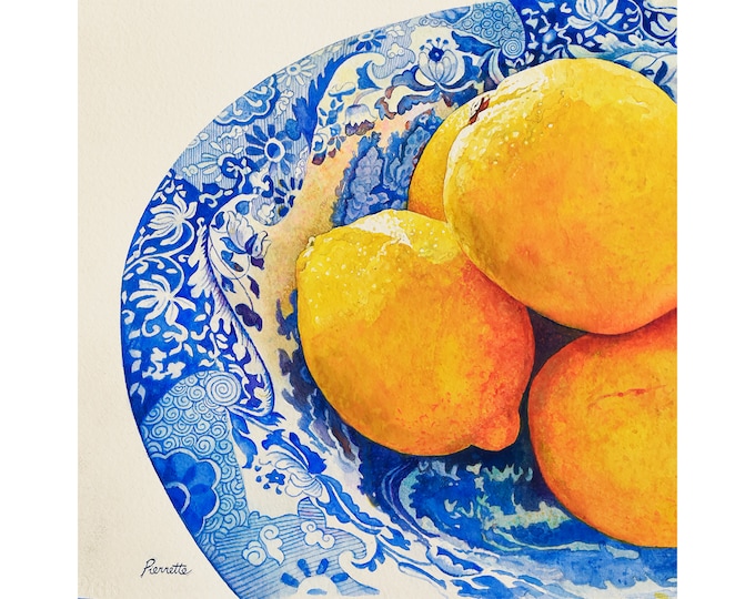 Spode Blue Stacked Bowls Watercolor Painting by Pierrette Komarek ...