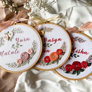 Wedding embroidery save the date, embroidered flowers hoop, embroidery names, wedding embroidery, custom couple gift, anniversary gift