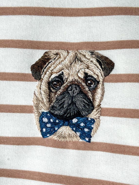 Embroidered Dog Sweatshirt, Pet Portrait Hoodie, Dog Face