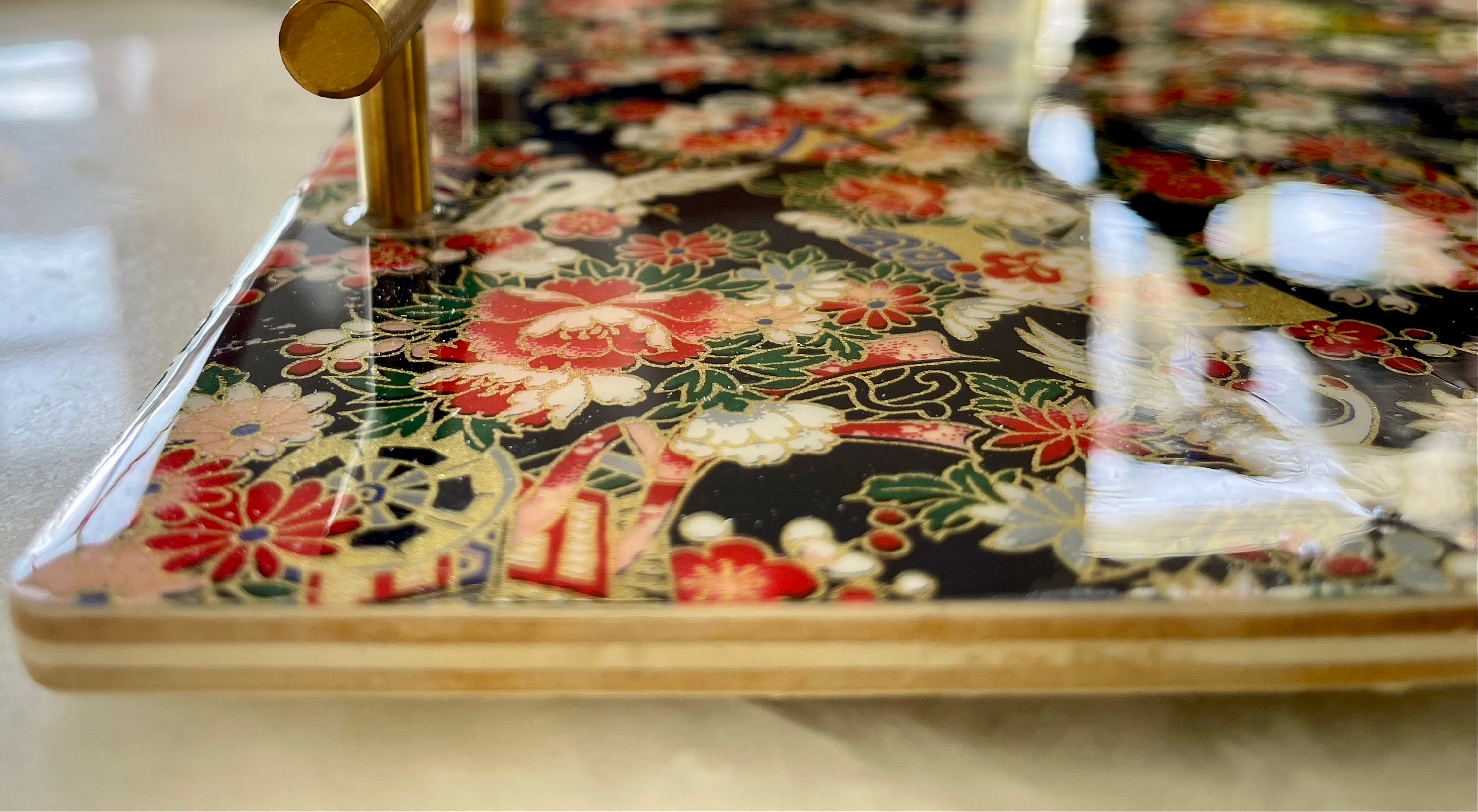 和柄トレーコースターセット大紺の和柄 Serving Tray Coaster Set L Navy Wagara Etsy