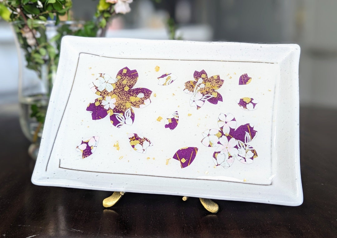 宝石トレー紫の桜purple Sakura Decorative Tray, Jewelry