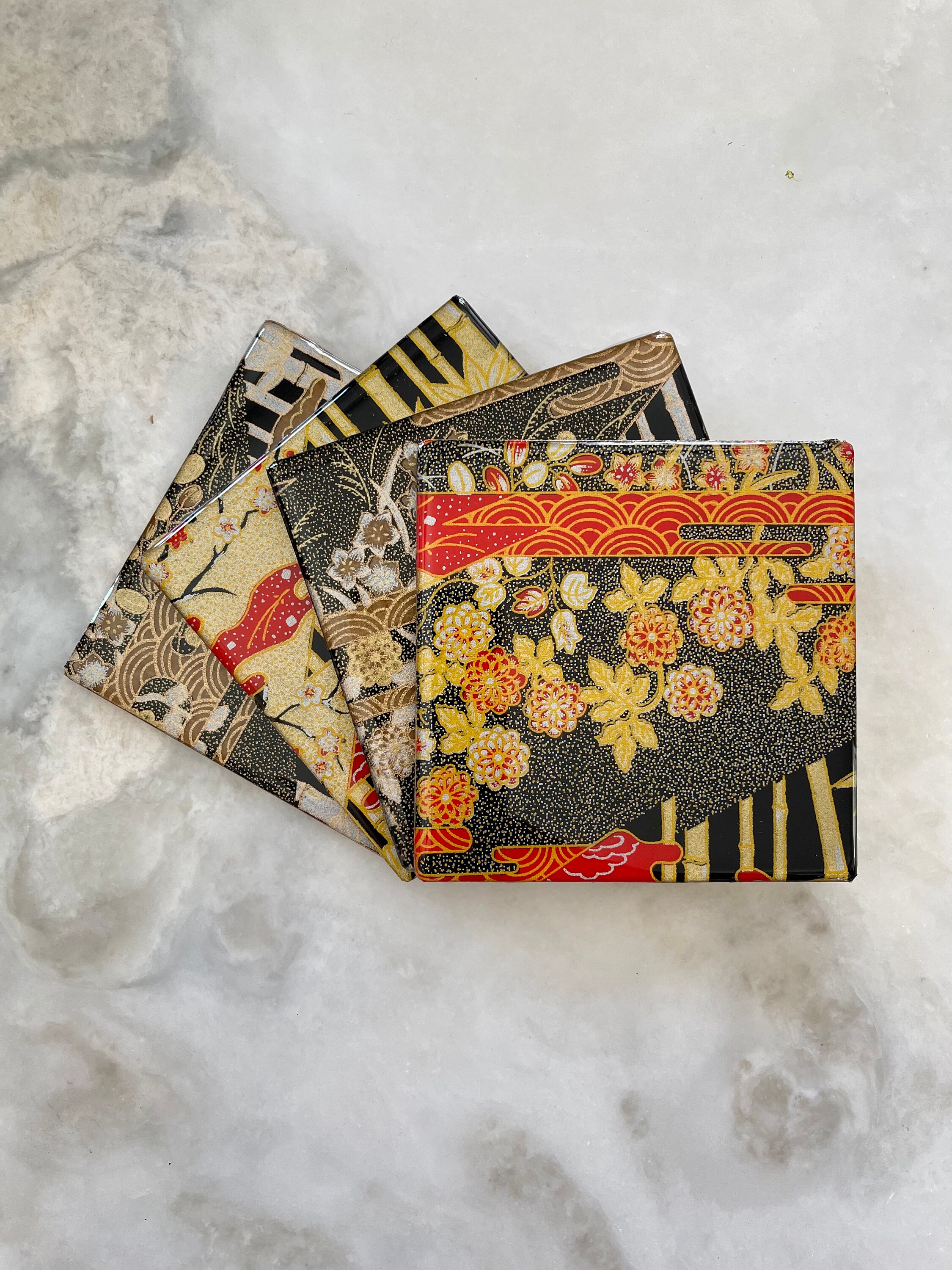 和柄コースター金と銀の竹と青海波 Set Of 4 Gold And Silver Bamboo And Etsy 和柄コースター金と銀の竹と青海波 Set Of 4 Gold And Silver Bamboo And Etsy