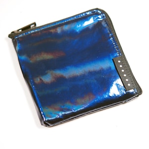 Holographic Metallic Half Zip Wallet, Zip Wallet, Card Wallet, Slim Wallet, Card Case, Card Holder, Minimal Wallet, Small Wallet, Coin Purse