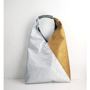 Tyvek® 2 colors TRIANGLE BAG Handbag Tote Bag Shoulder Bag Shopping Bag Shopper Bag Sliver Gold eco friendly