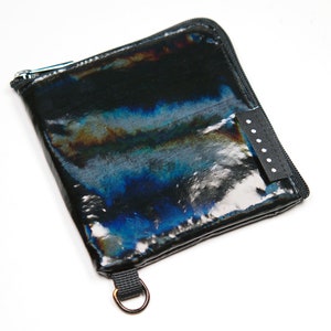 Holographic Metallic Half Zip Wallet, Zip Wallet, Card Wallet, Slim Wallet, Card Case, Card Holder, Minimal Wallet, Small Wallet, Coin Purse