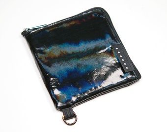 Holographic Metallic Half Zip Wallet, Zip Wallet, Card Wallet, Slim Wallet, Card Case, Card Holder, Minimal Wallet, Small Wallet, Coin Purse