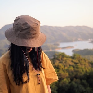 Waterproof bonnie packable big rain outdoor Sun Hat UV Protection Bucket Adjustable Removable chin cord strap Fishing Cap Khaki