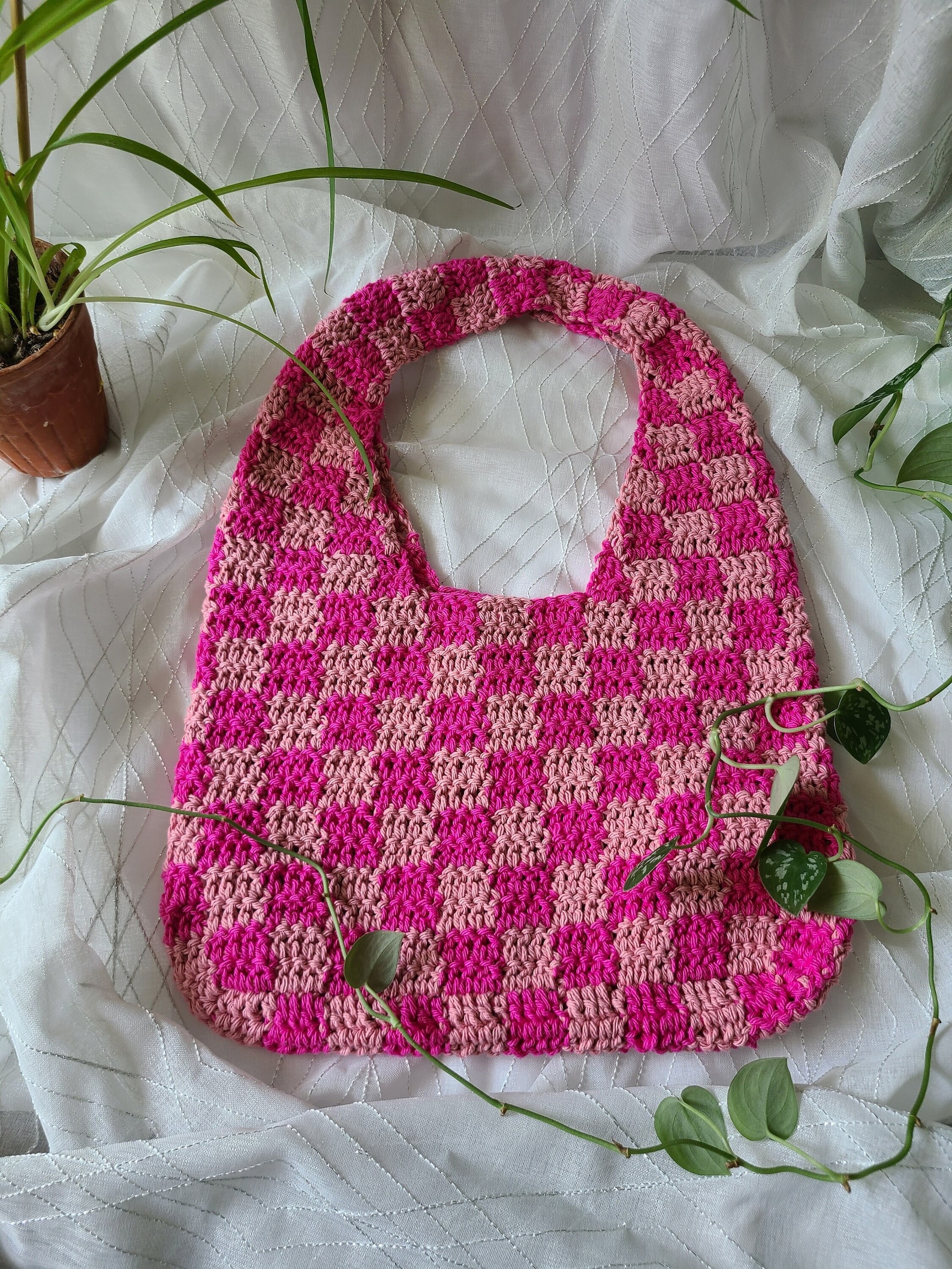 Sac à damier au crochet fait à la main Etsy
