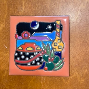 Handmade Ceramic Coaster - Crazy Pots - Terracotta