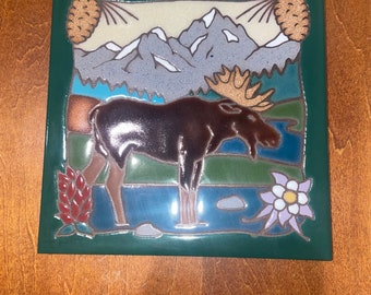 Handmade Ceramic Trivet - Moose
