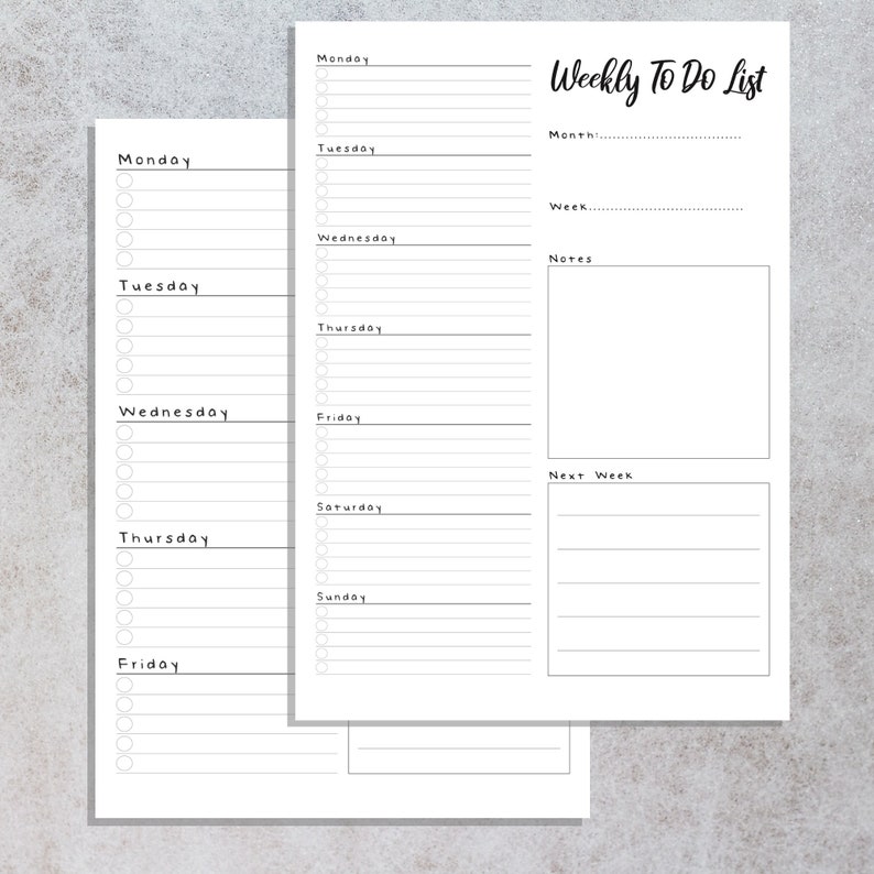 printable 7 day planner instant download pdf daily