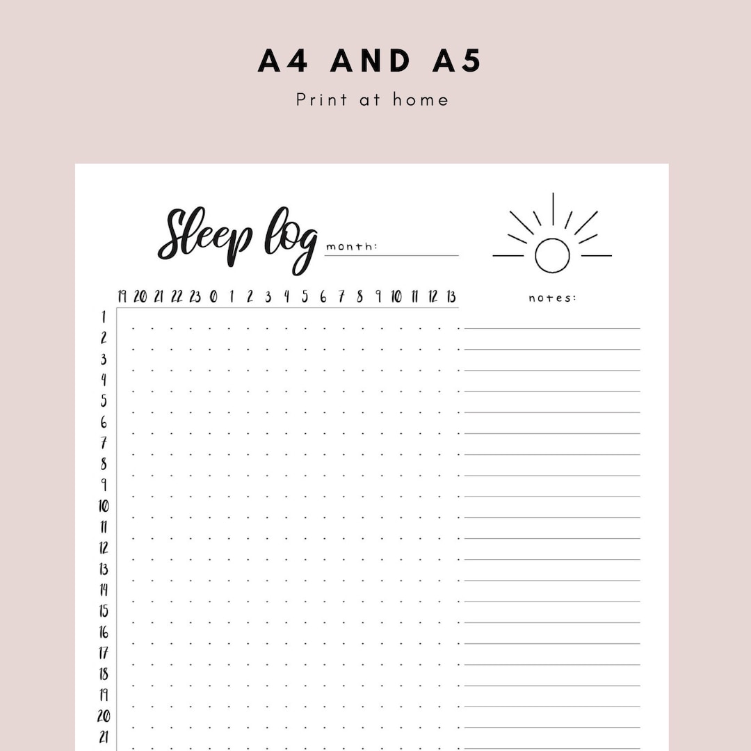 Sleep Log, Printable Instant Download PDF. Sleep Tracker. A4 and A5 Printable Daily Sleep Diary. - Etsy sleep-log-printable-instant-download-pdf-sleep-tracker-a4-and-a5-printable-daily-sleep-diary-etsy