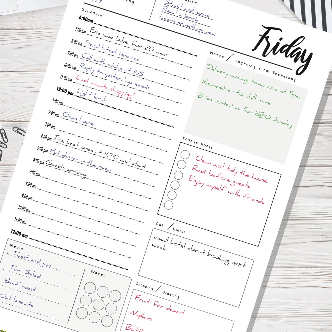 Printable Daily Planners Instant Download PDF. Appointment Etsy