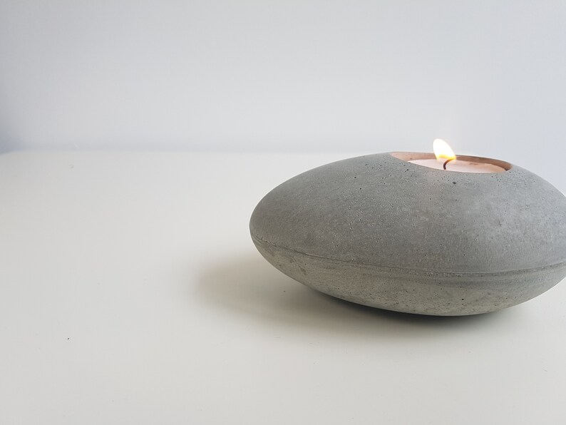 Concrete Pebble Tealight HolderCandle Holder