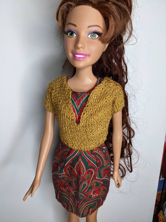 Golden Seed Stitch Knit Sweater for 28 Inch Barbie Best Fashion Friend 