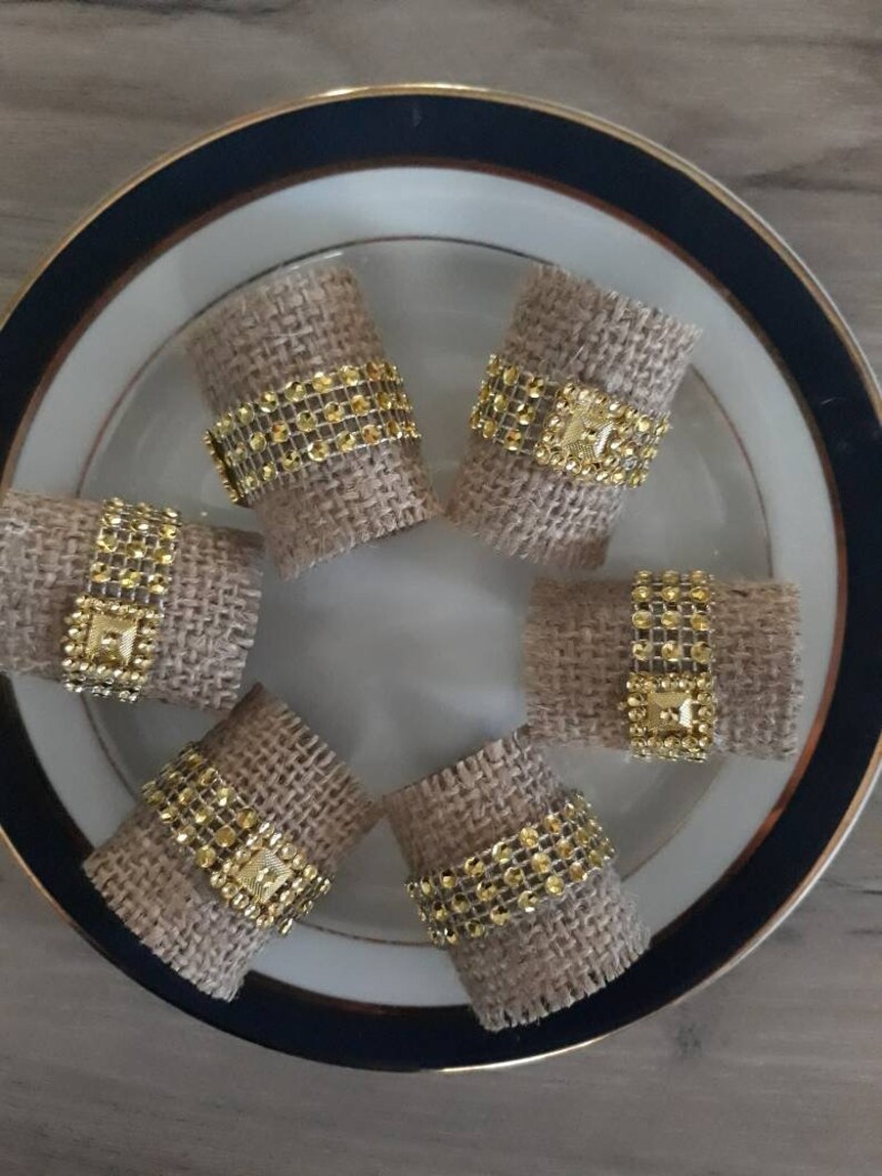 Rustic Burlap Napkin Rings Napkin Holder Rustic Wedding Napkin Etsy