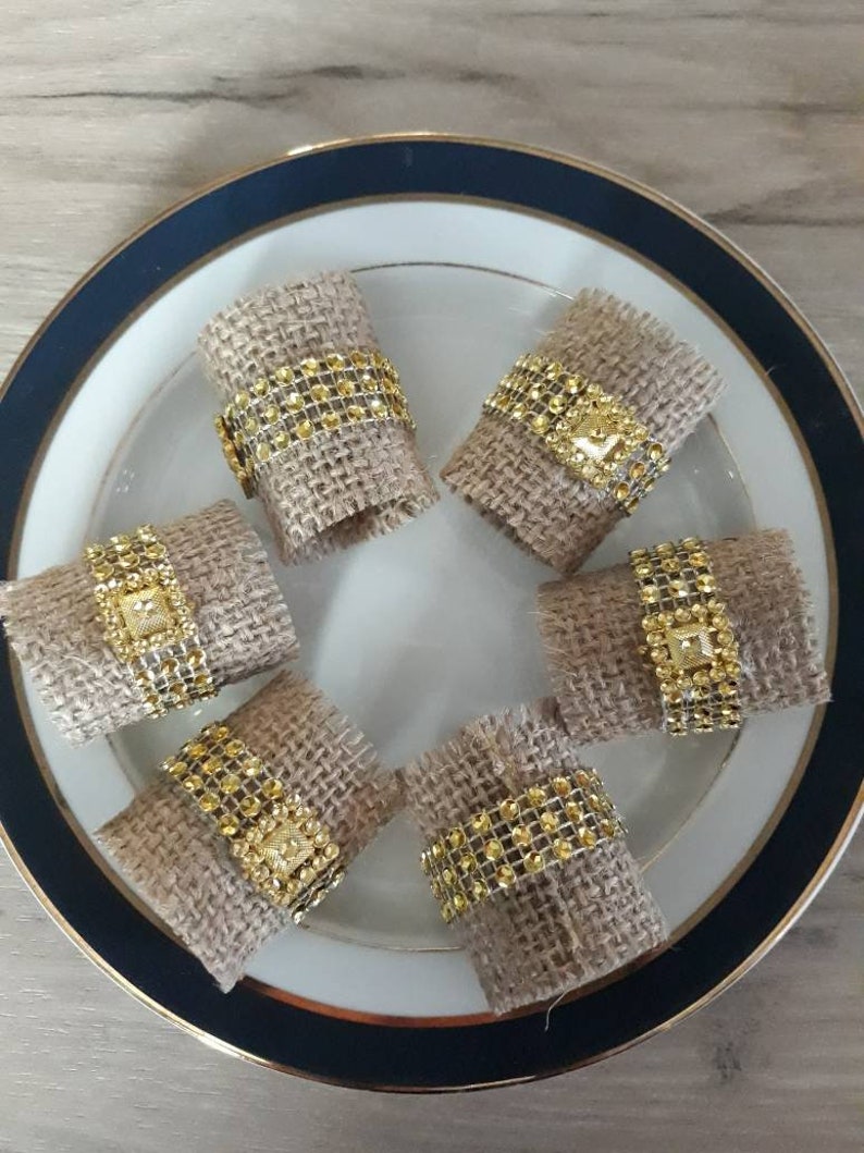 Rustic Burlap Napkin Rings Napkin Holder Rustic Wedding Napkin Etsy