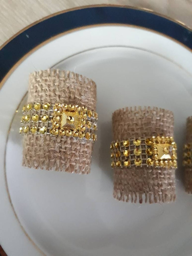 Rustic Burlap Napkin Rings Napkin Holder Rustic Wedding Napkin Etsy