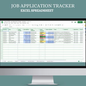 A Dream Job Application Tracker  Excel Spreadsheet | Digital Download