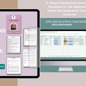 Ultimate Career Search Kit | Dream Resume and Cover Letter Templates for Job Applications | Dream Job Application Tracker | ATS-Friendly