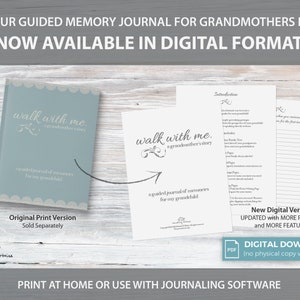 Grandmother Printable Keepsake Book to Record Her Life - Etsy