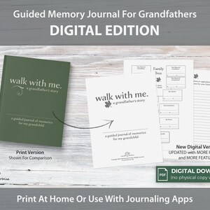 Grandpa Printable Keepsake Book | Guided Memory Journal for Grandfathers | Over 165 Unique Prompts | Instant Download | Grandpa Gift afbeelding 2