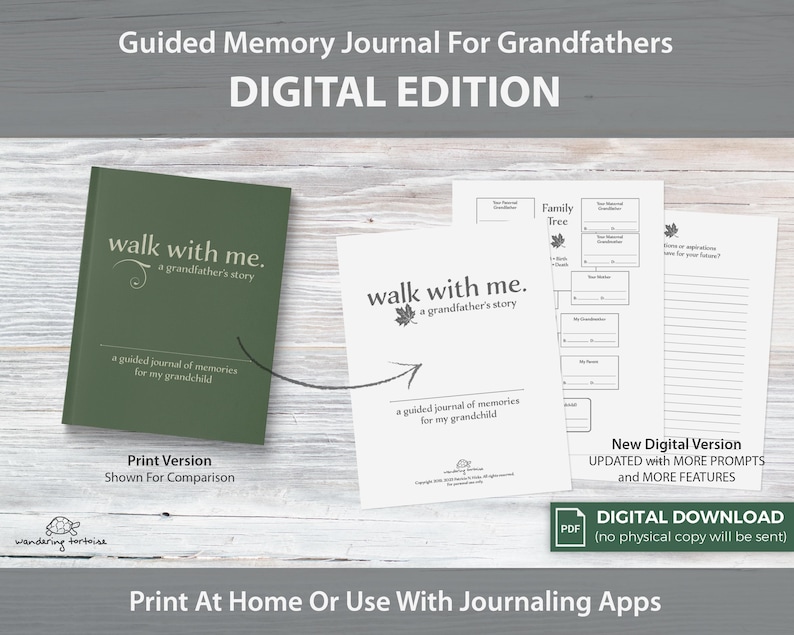 Grandpa Printable Keepsake Book | Guided Memory Journal for Grandfathers | Over 165 Unique Prompts | Instant Download | Grandpa Gift afbeelding 2