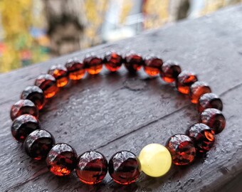 Handmade Beaded Bracelets for Women Gifts Under 25 Glass Bead Bracelet Fashion Jewelry Gift for Mom Gold Honey Amber Color Bracelet
