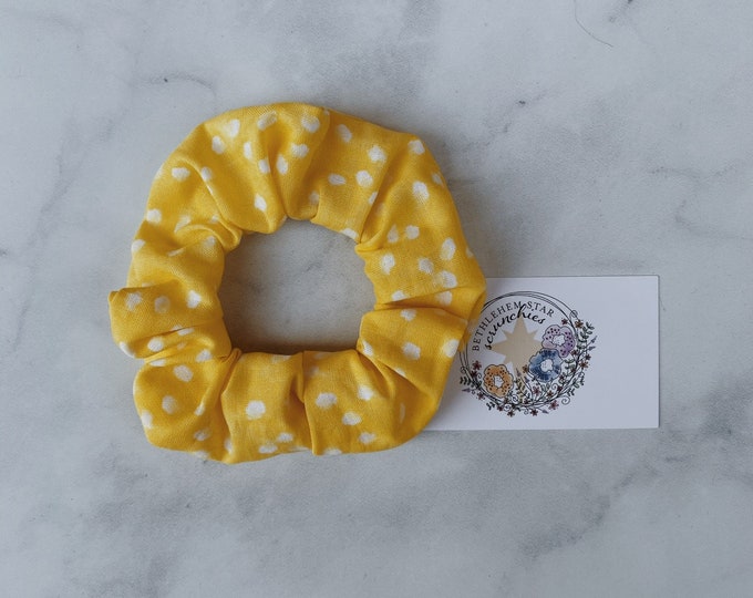Yellow Dot Scrunchie