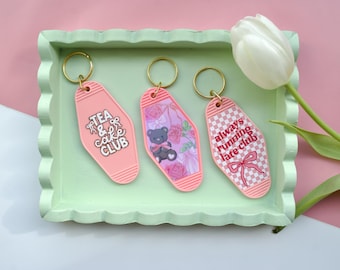 Always Running Late Club Chequered Motel Keychain