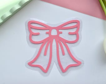 Pink Bow Coquette Inspired Rainbow Suncatcher, Mirror Decal