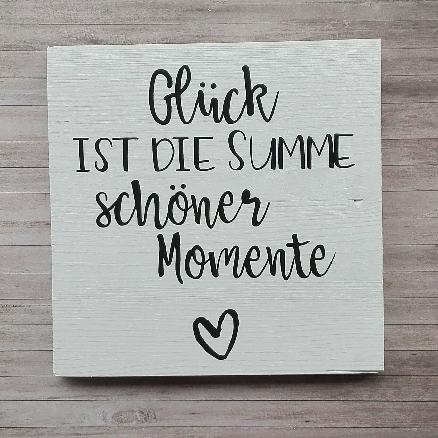 Glück ist die Summe schöner Momente / Handgemachtes Deko Etsy