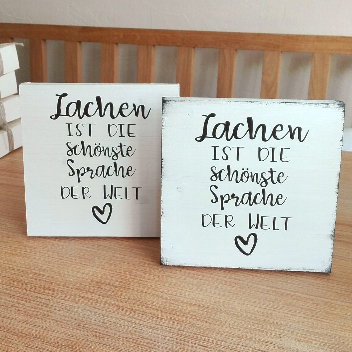 Lachen ist die schönste Sprache der Welt / Handgemachtes Deko - Etsy.de