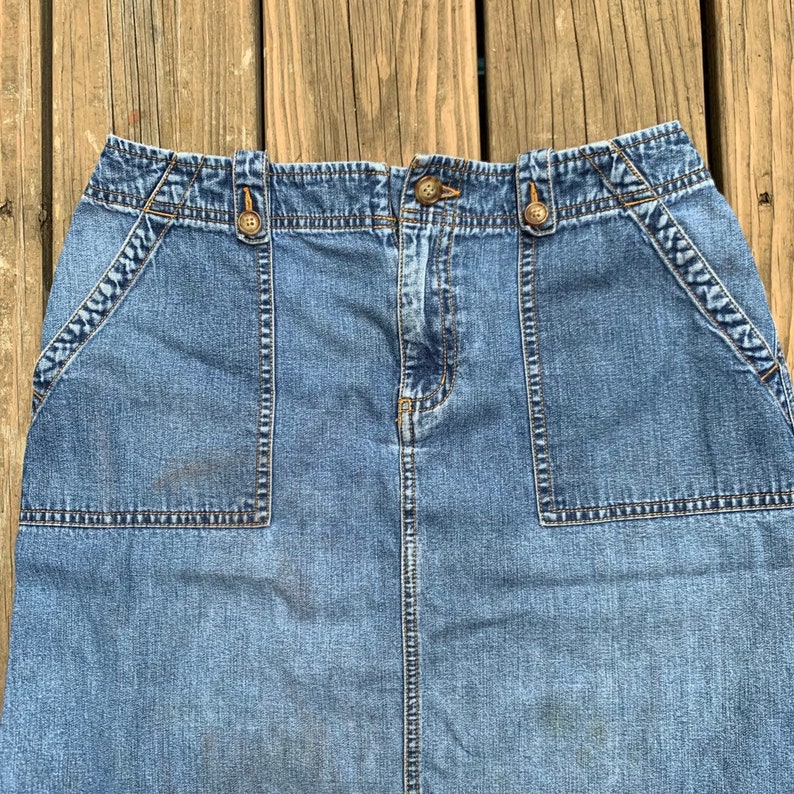 orvis denim skirt