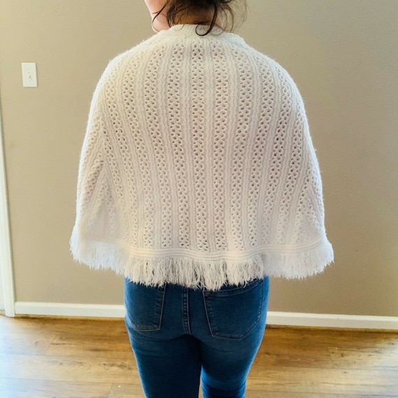 1960s Alex knit cape Vintage 60s cape Vintage black white diamond print cape