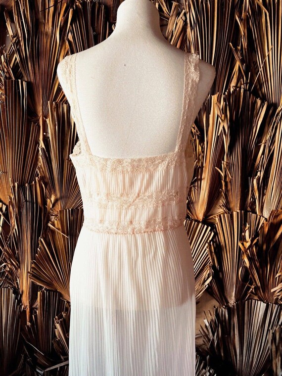 Vintage Aristocrat Pink Crystal Pleats Maxi Gown … - image 3
