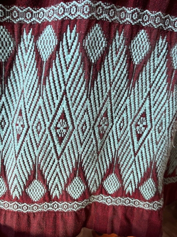 Vintage 70s Woven Caftan Long Sleeve Dress Guatem… - image 8