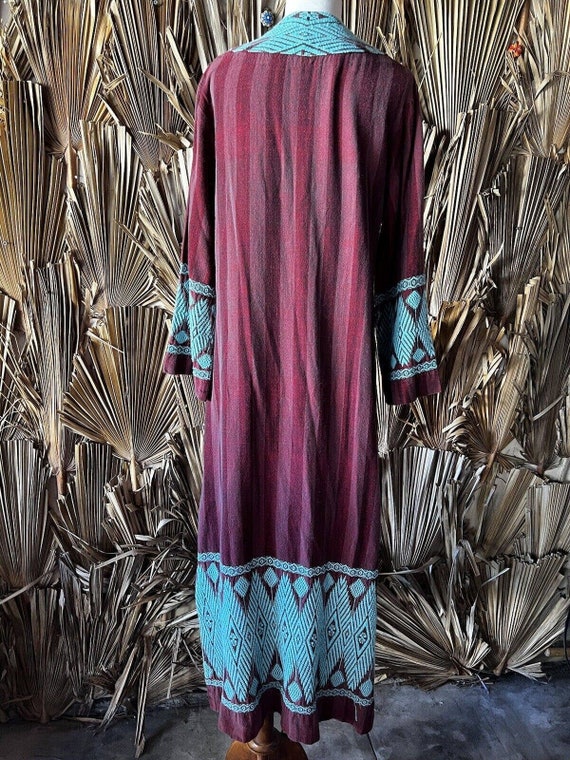 Vintage 70s Woven Caftan Long Sleeve Dress Guatem… - image 6