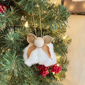 Cotton Boll Angel Ornament